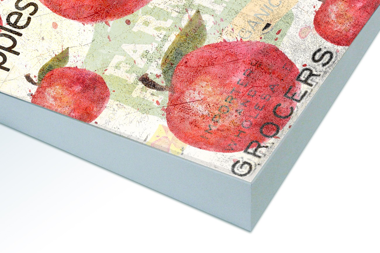 Close up textieldoek in frame gemonteerd