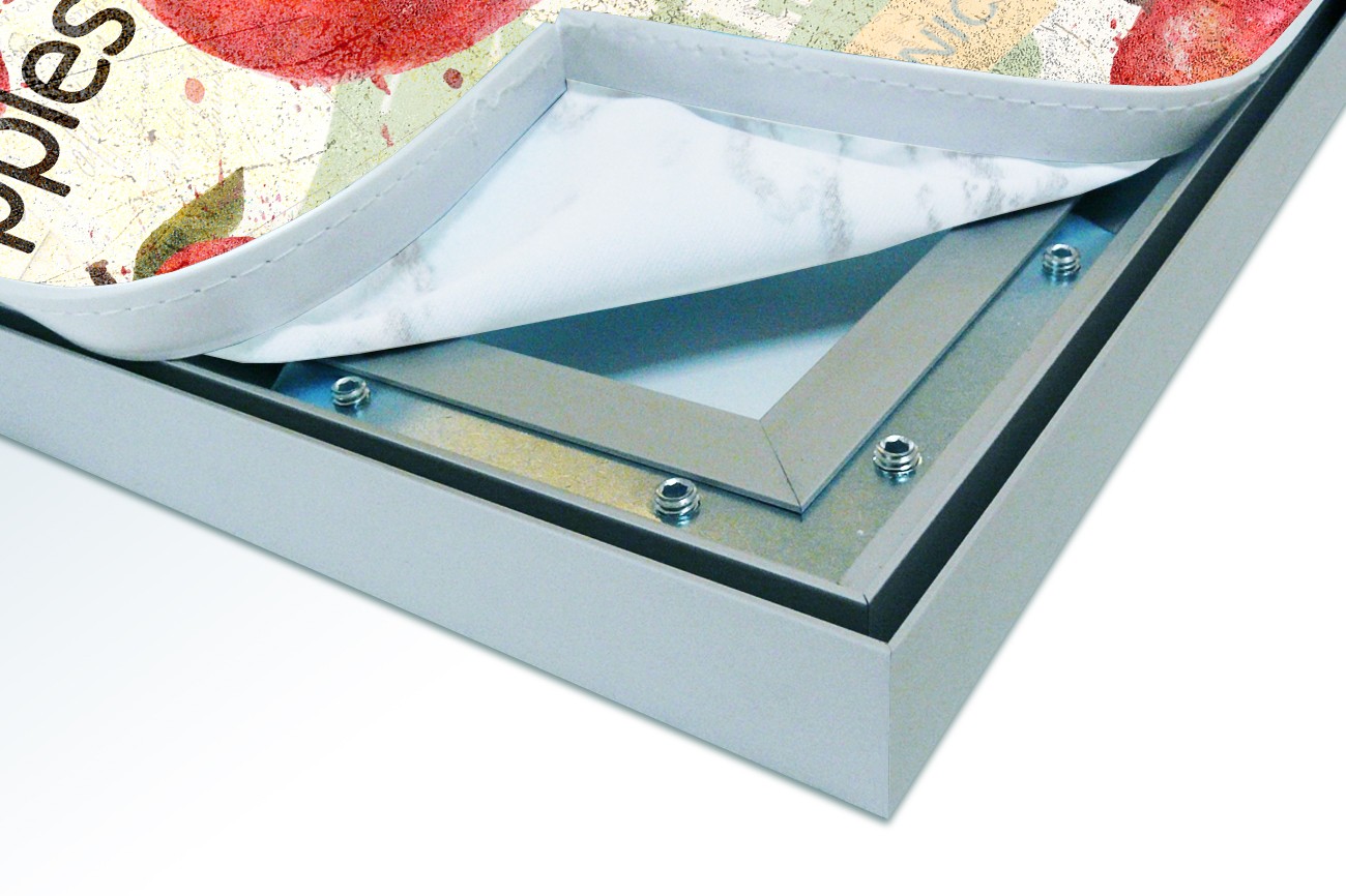 Close up textieldoek in frame los