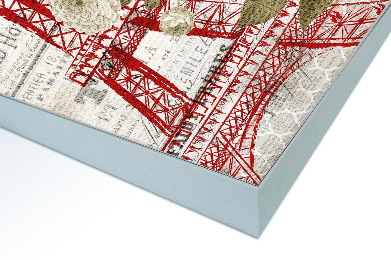 Close up textieldoek in frame gemonteerd