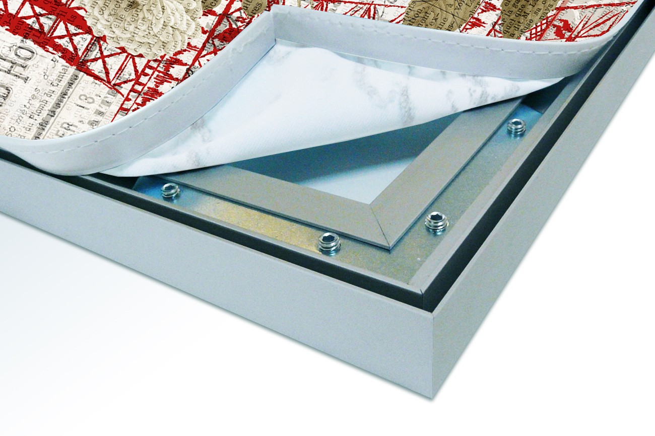 Close up textieldoek in frame los