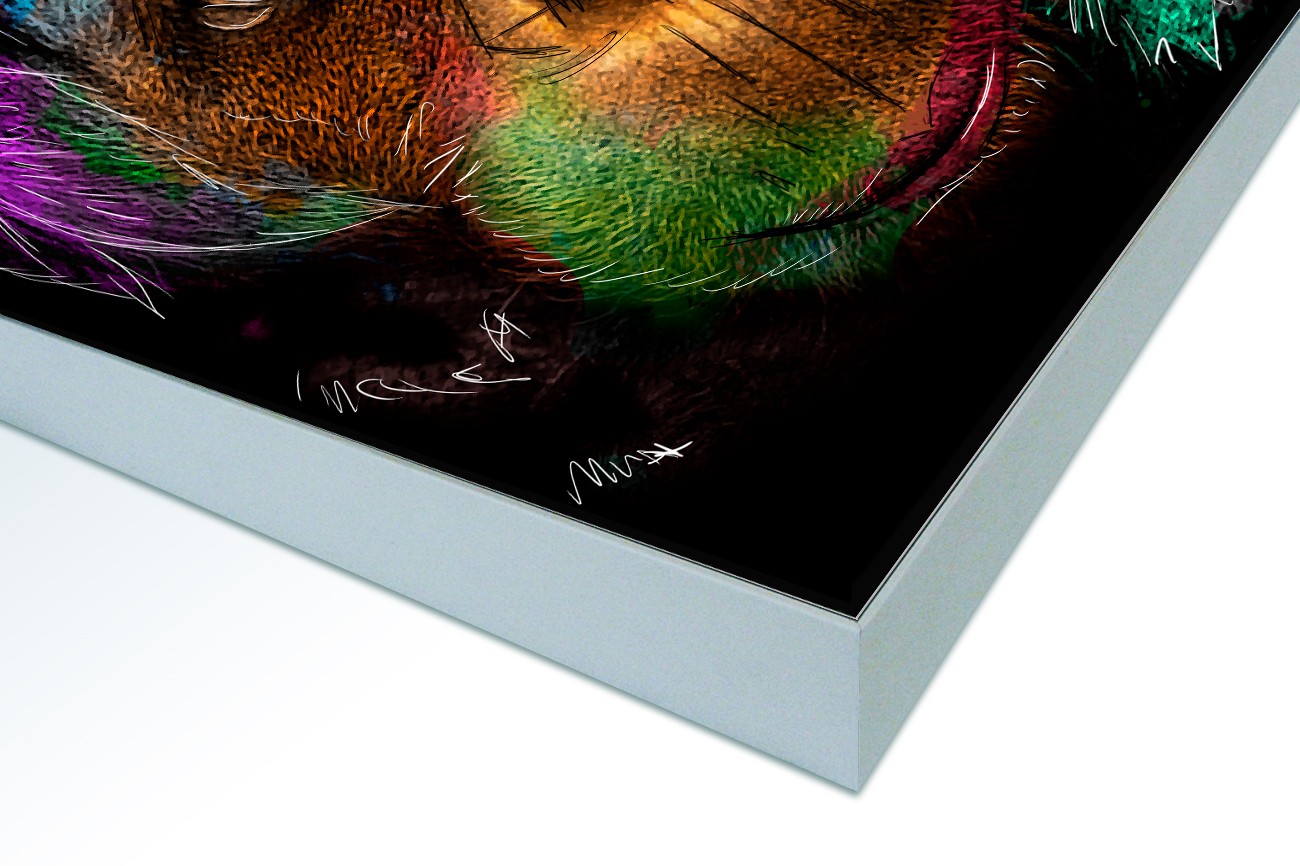 Close up textieldoek in frame gemonteerd