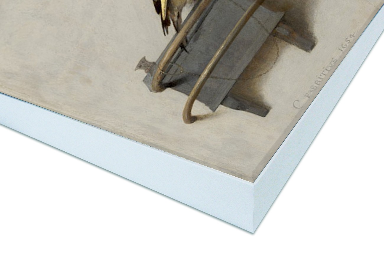 Close up textieldoek in frame gemonteerd zwart