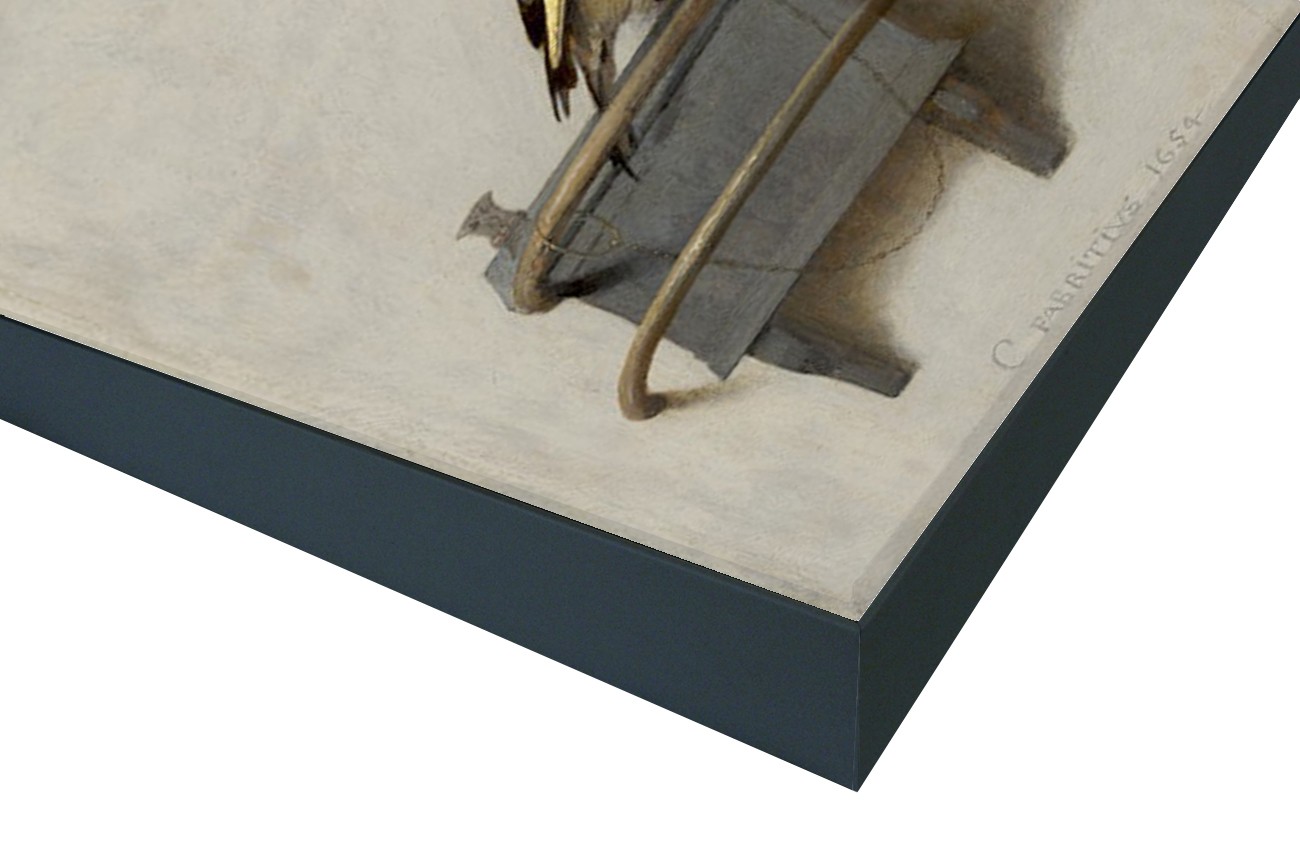 Close up textieldoek in frame gemonteerd wit