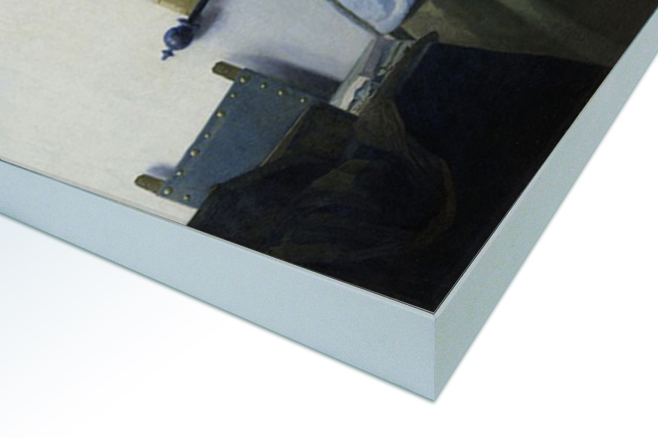 Close up textieldoek in frame gemonteerd