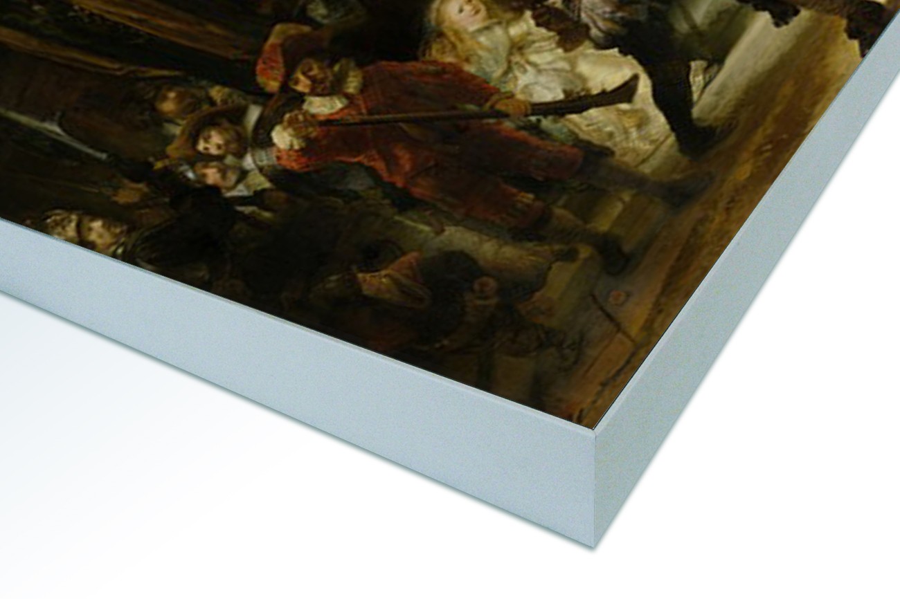 Close up textieldoek in frame gemonteerd