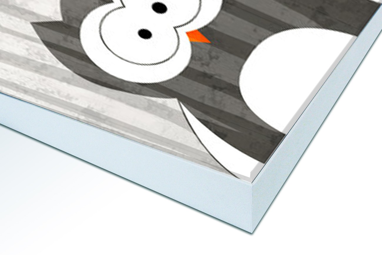 Close up textieldoek in frame gemonteerd wit