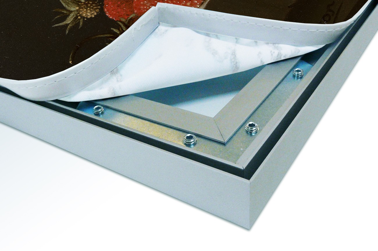 Close up textieldoek in frame los