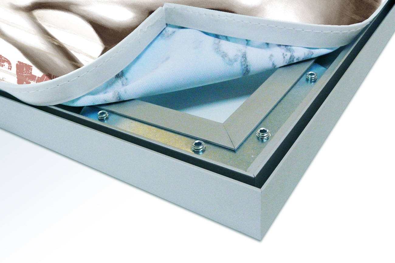 Close up textieldoek in frame los