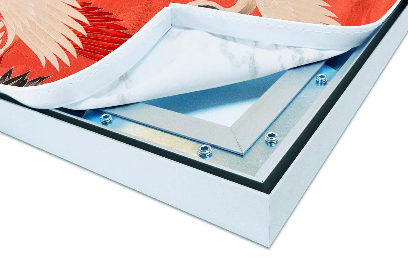 Close up textieldoek los in frame