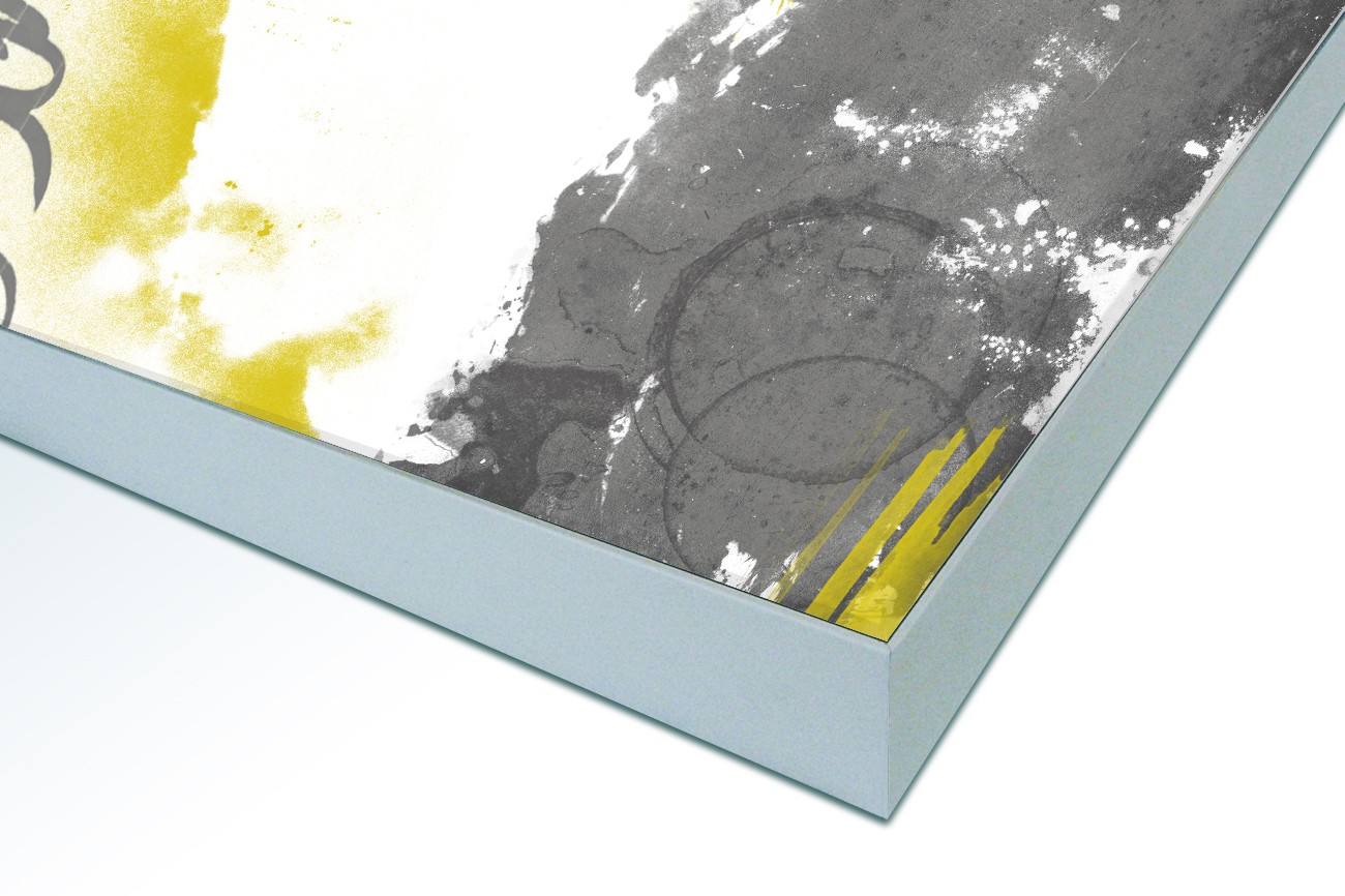 Close up textieldoek in frame gemonteerd