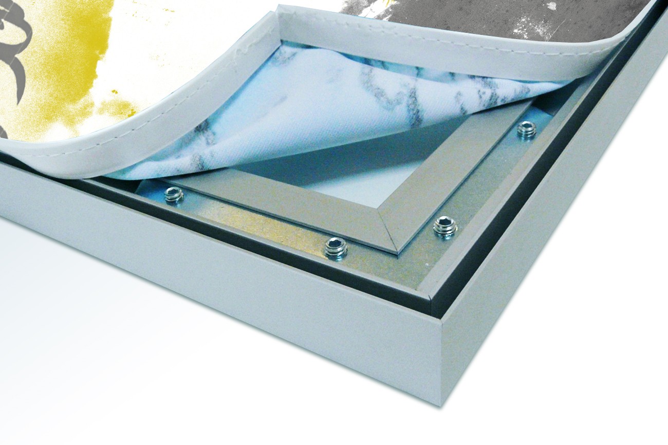 Close up textieldoek in frame los