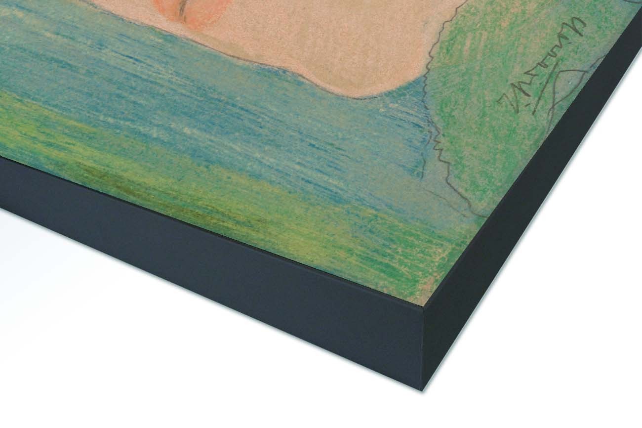 Textieldoek gemonteerd in frame zwart