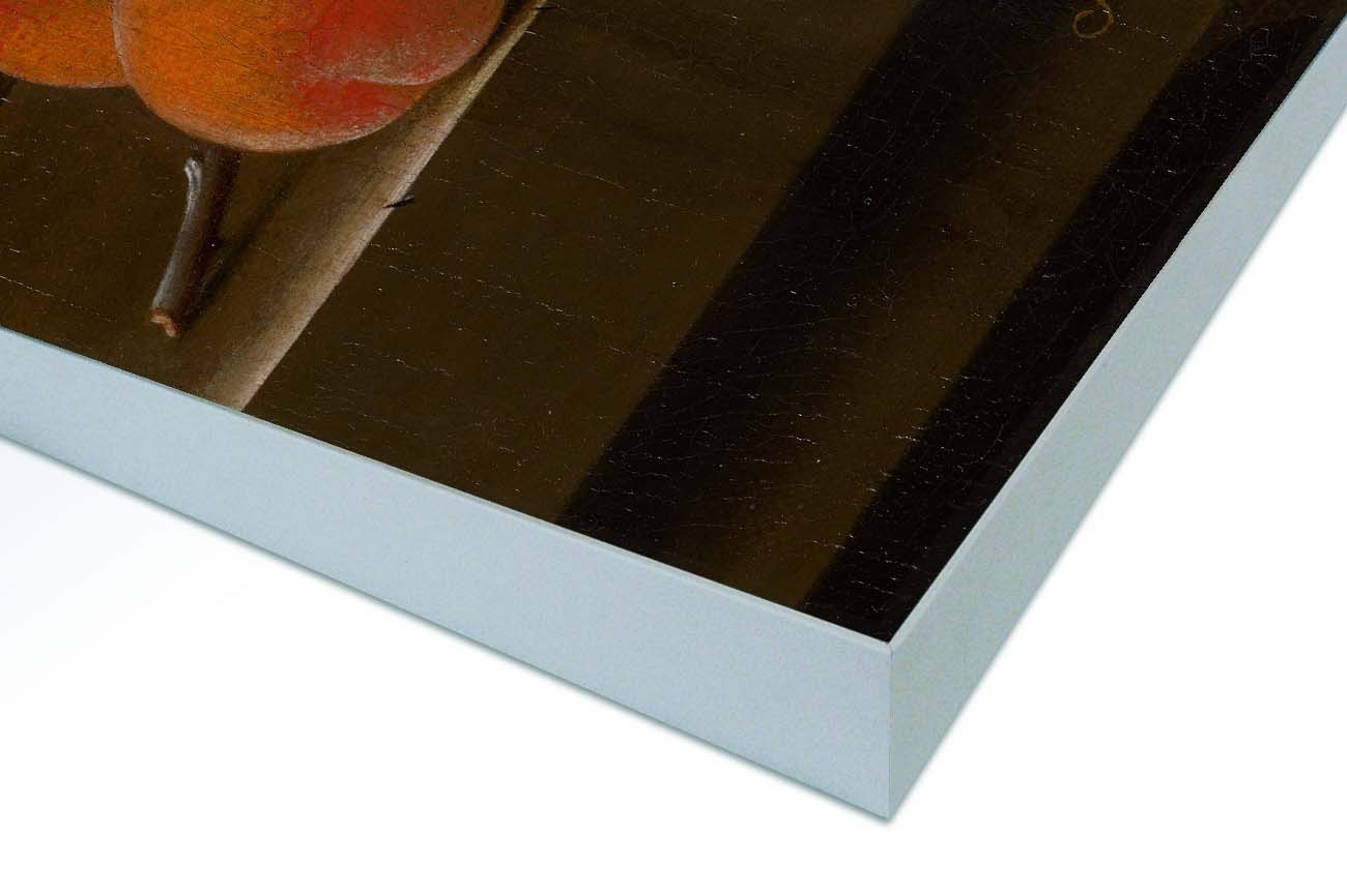 Close up textieldoek gemonteerd in frame zilver