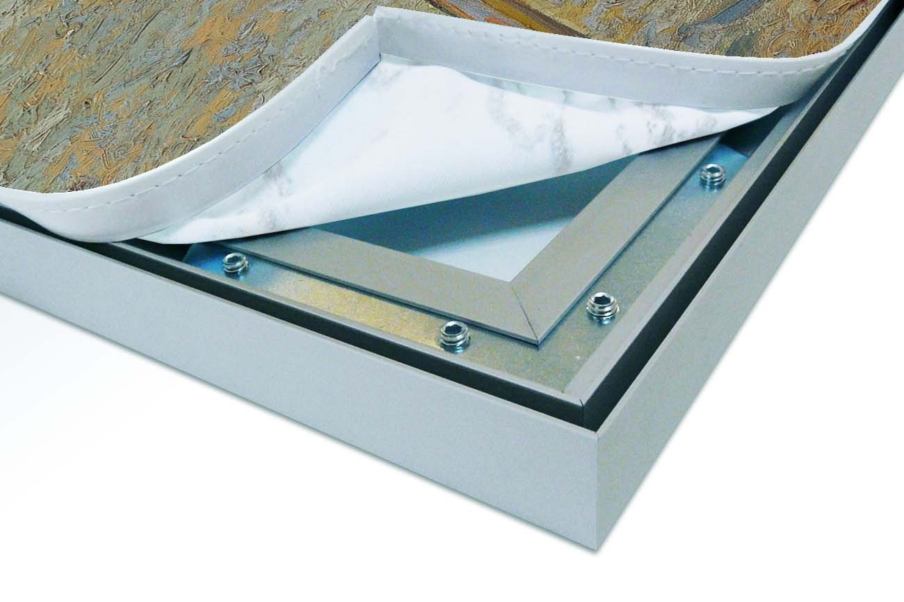 Textieldoek los in frame zilver