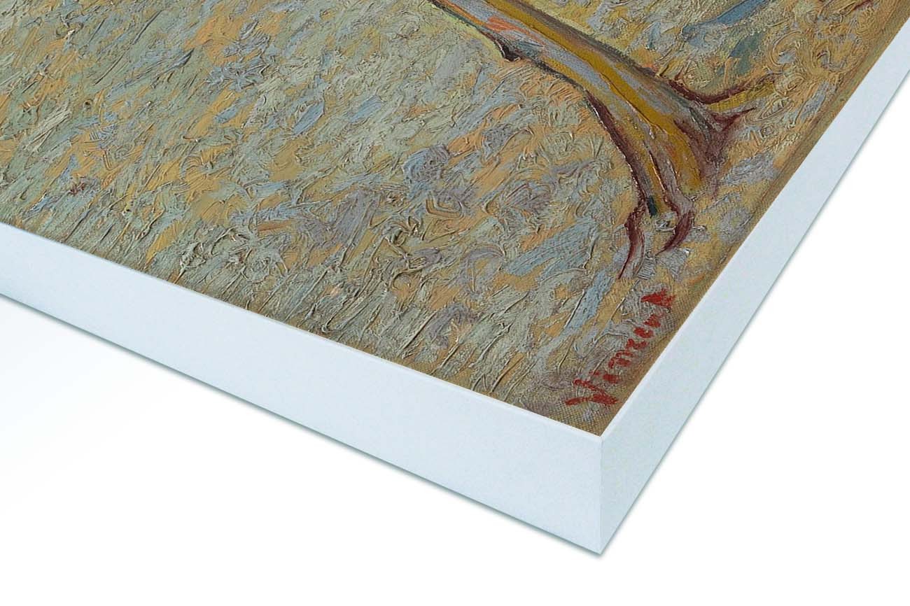 Textieldoek gemonteerd in frame wit