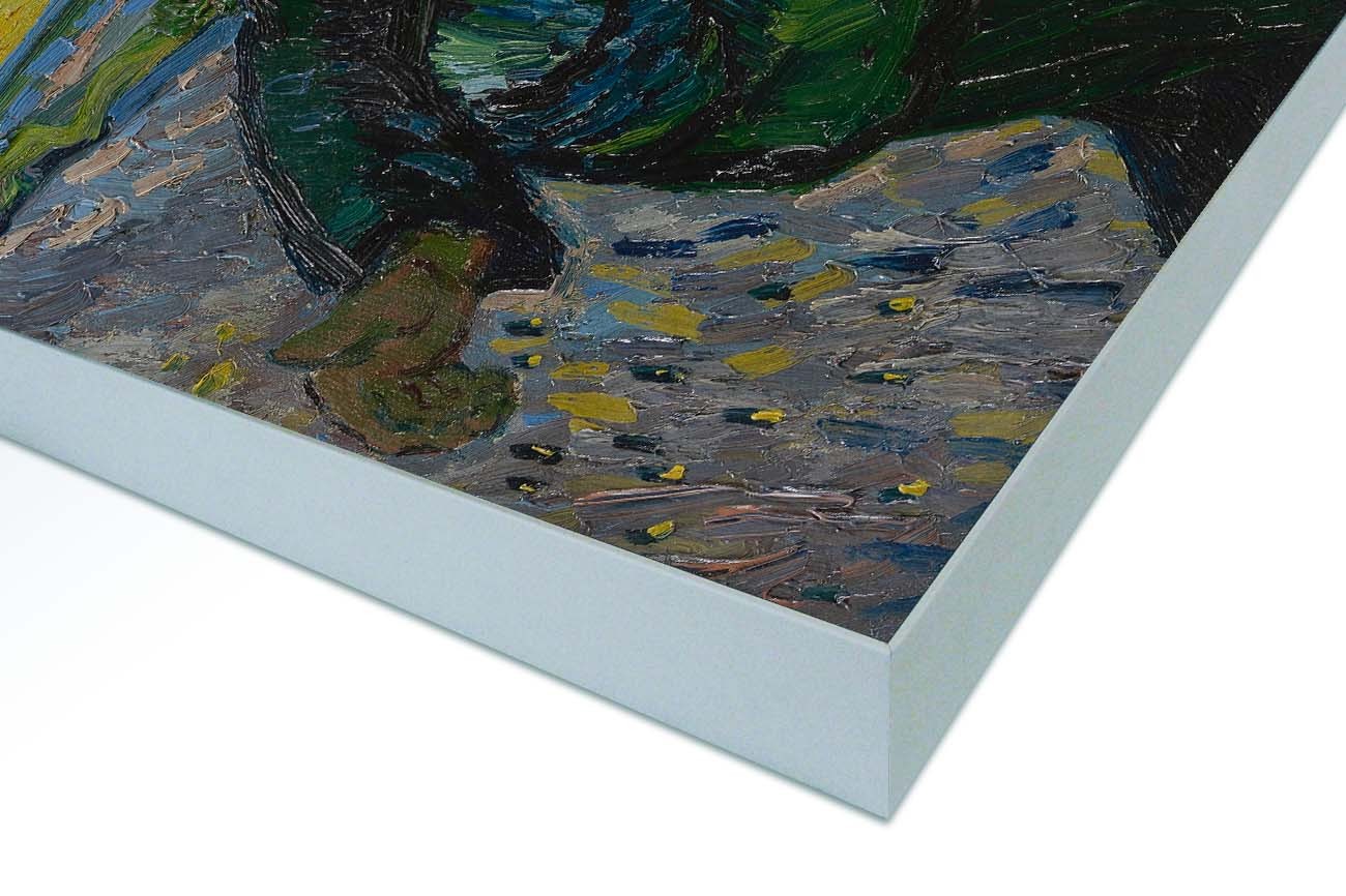 Close up textieldoek gemonteerd in frame zilver