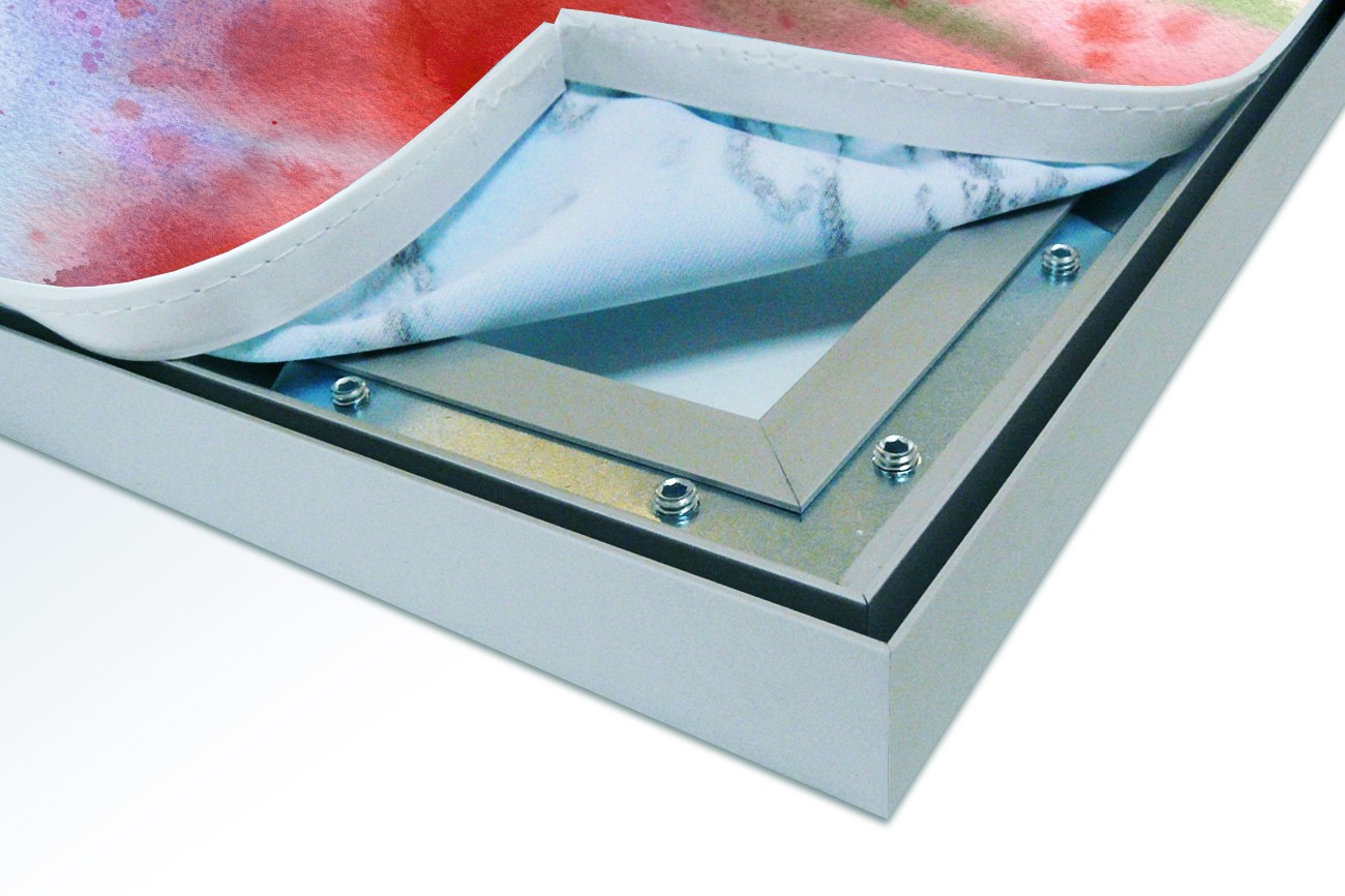 Close up textieldoek in frame los