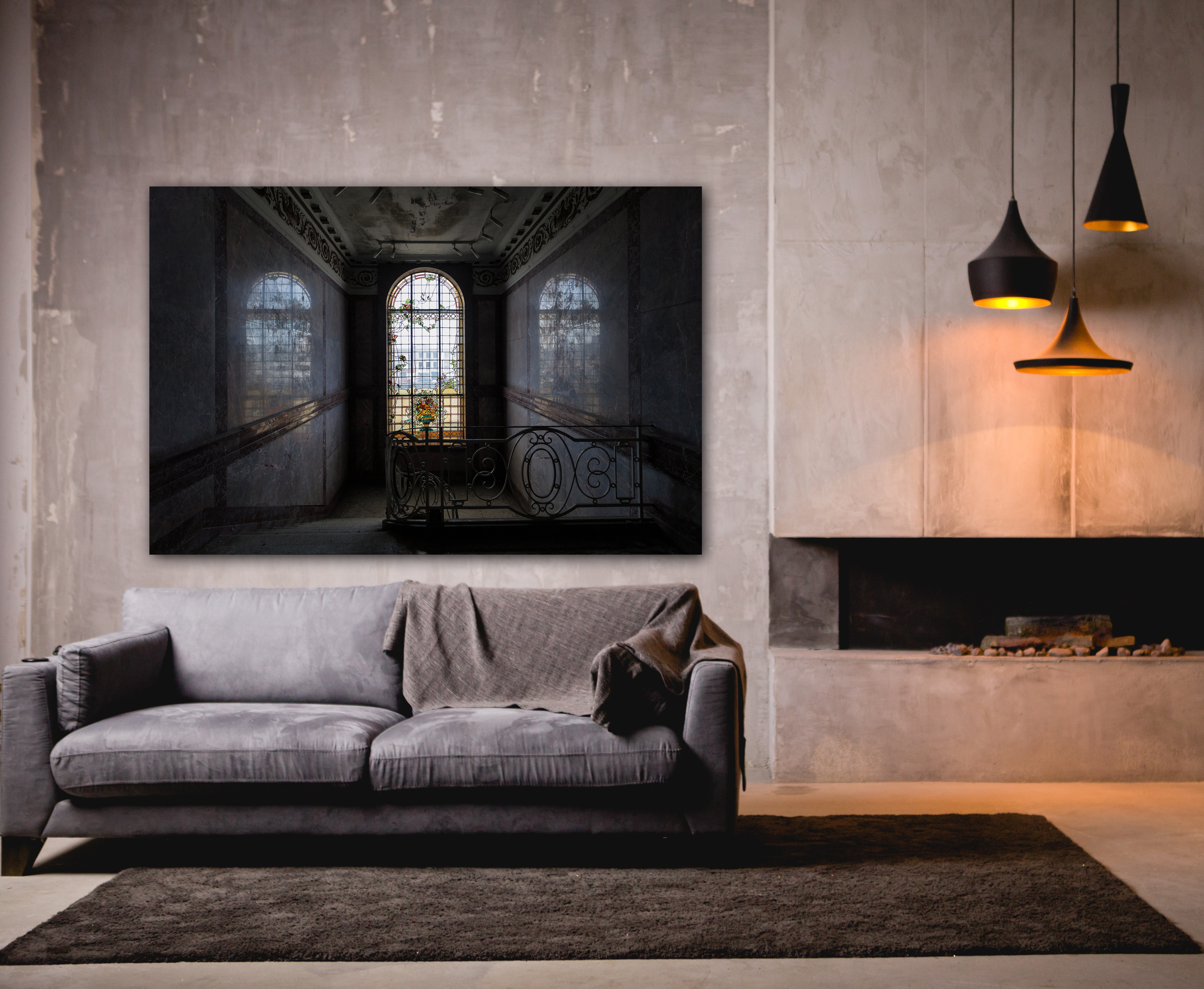 Deze bijzondere afbeelding geeft je een kijkje in een luxueus verlaten pand.