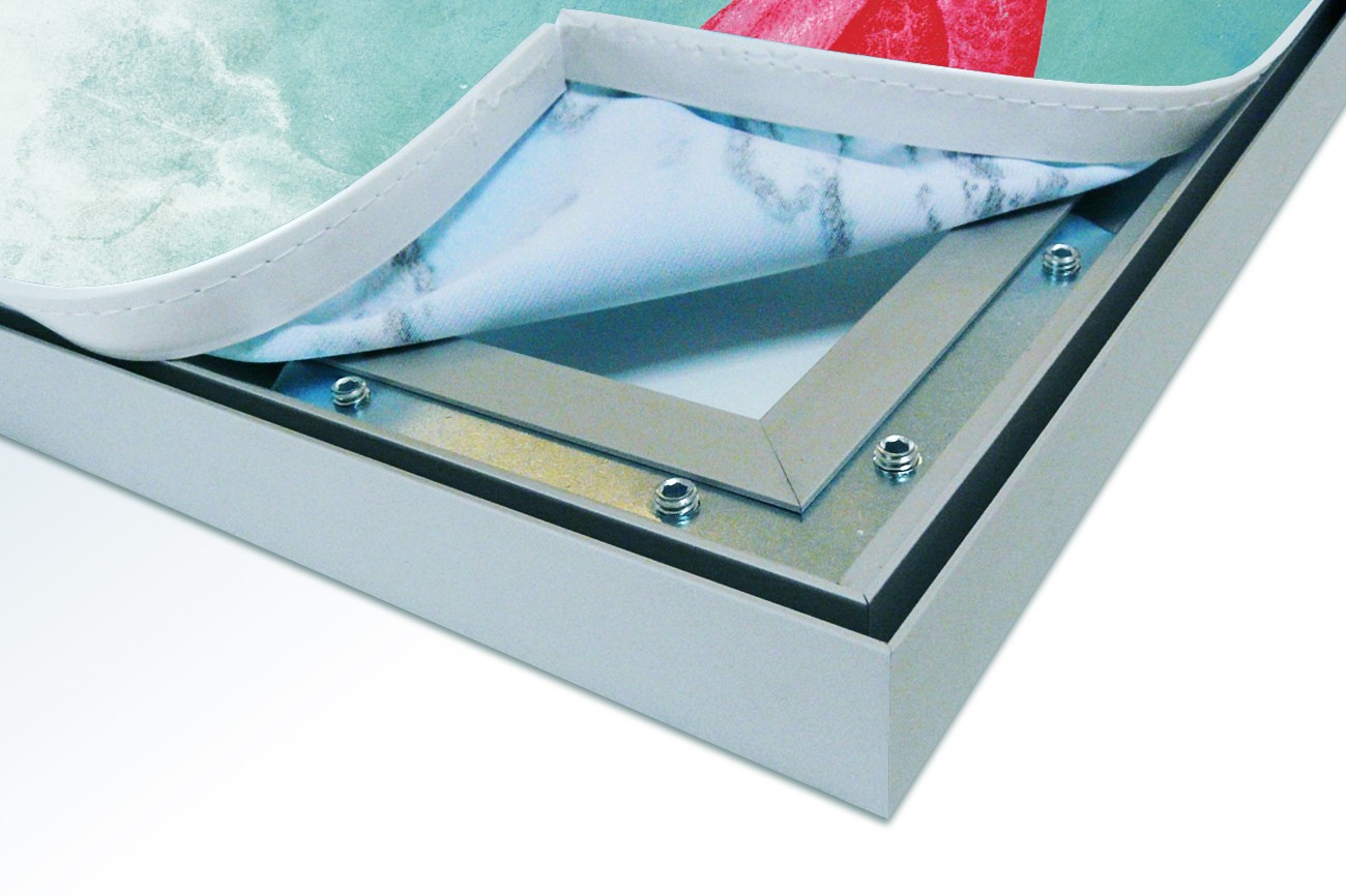 Close up textieldoek in frame los