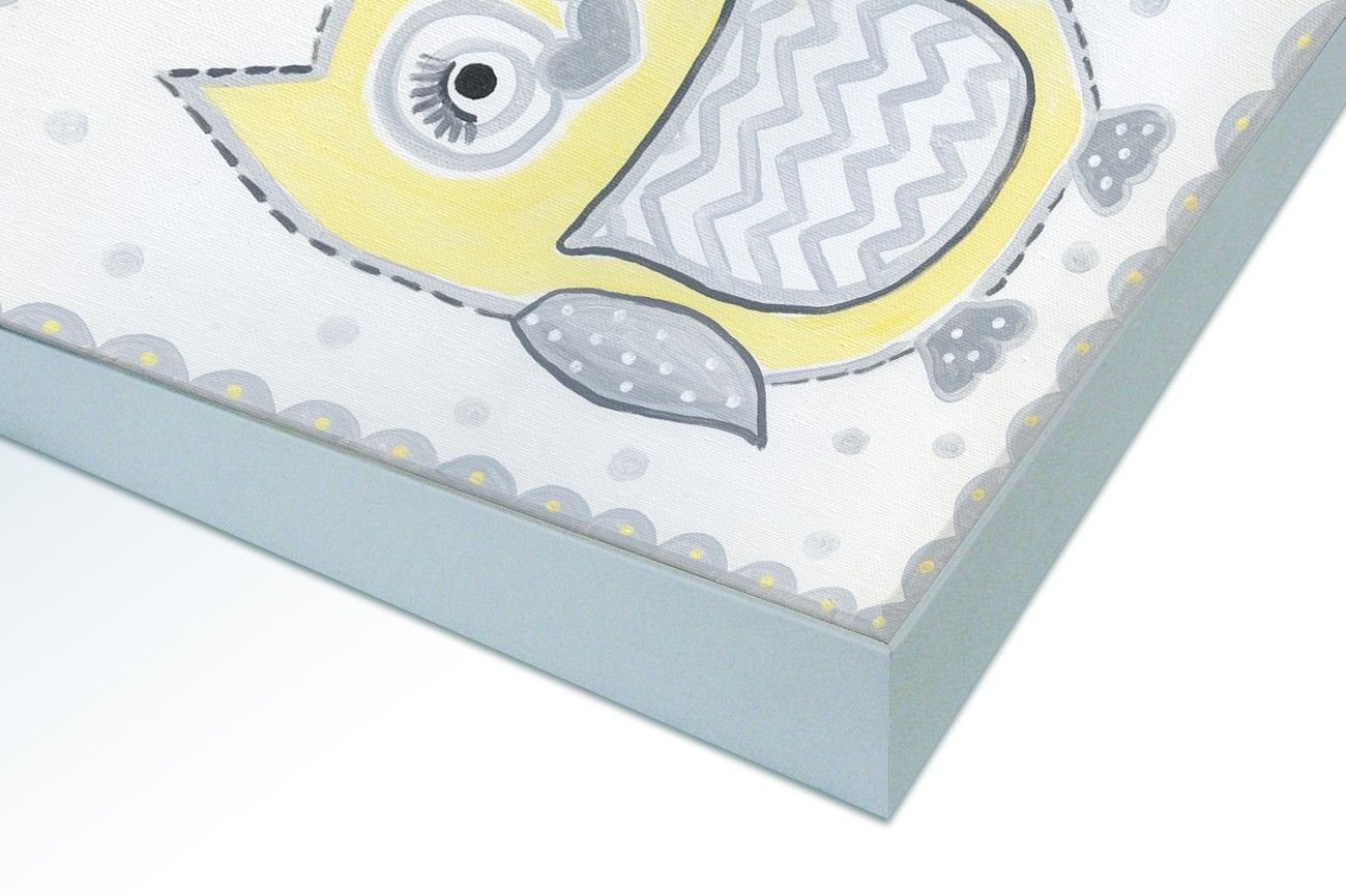 Close up textieldoek in frame gemonteerd