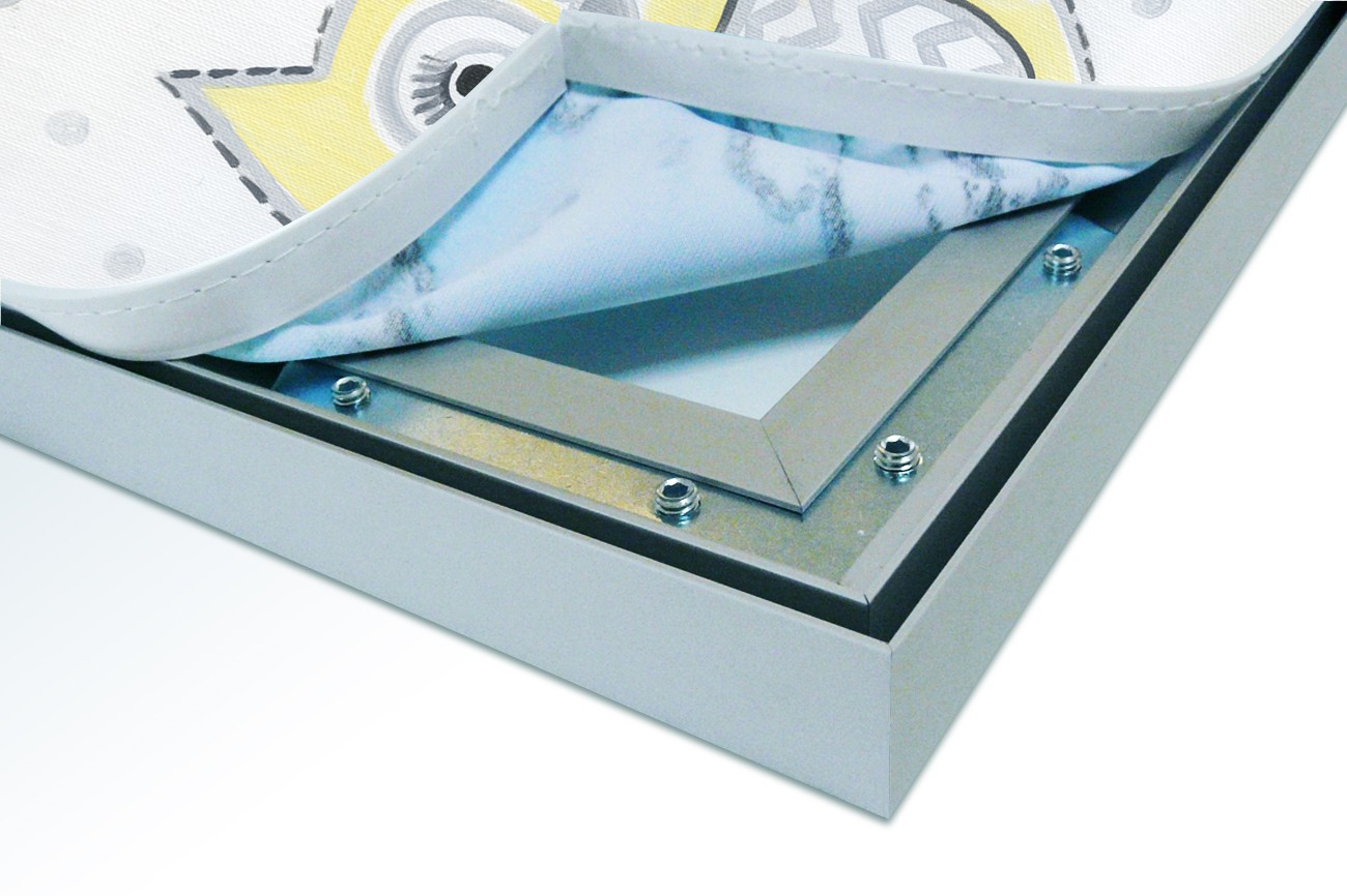 Close up textieldoek in frame los