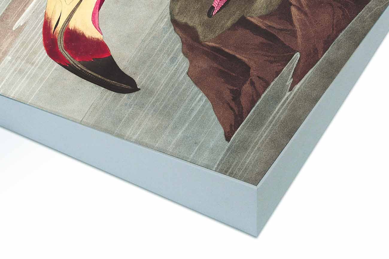 Close up textieldoek gemonteerd in frame zilver