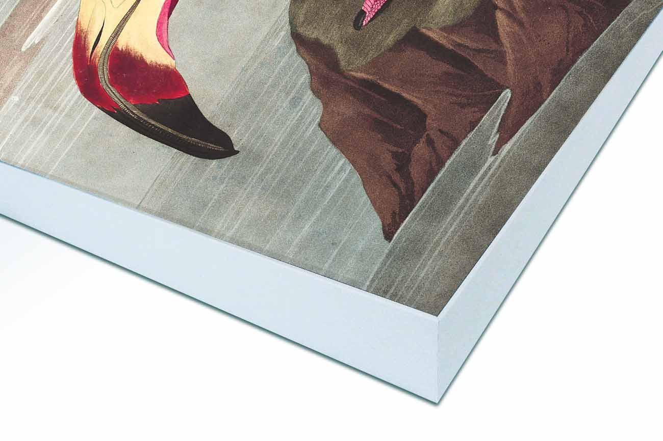 Close up textieldoek in frame gemonteerd wit