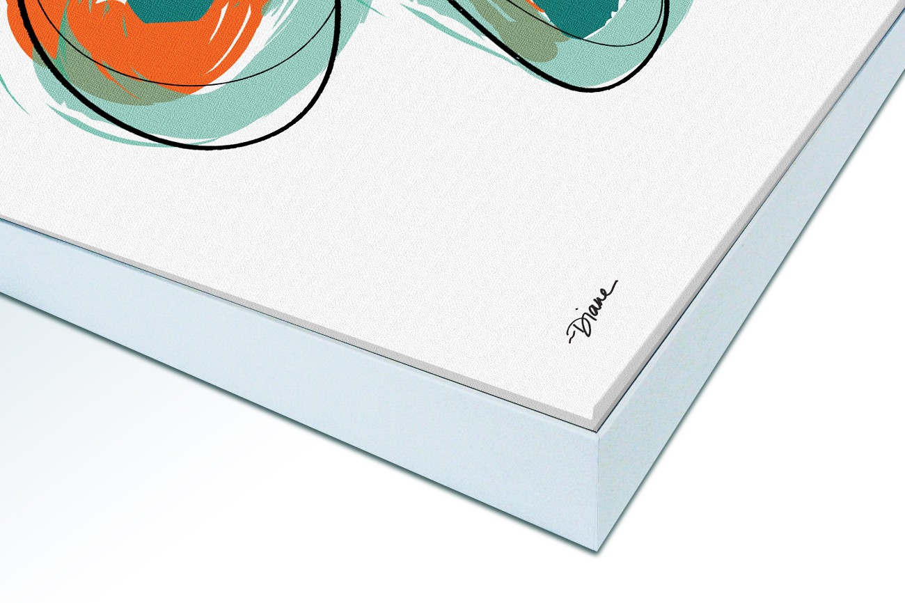 Close up textieldoek in frame gemonteerd wit