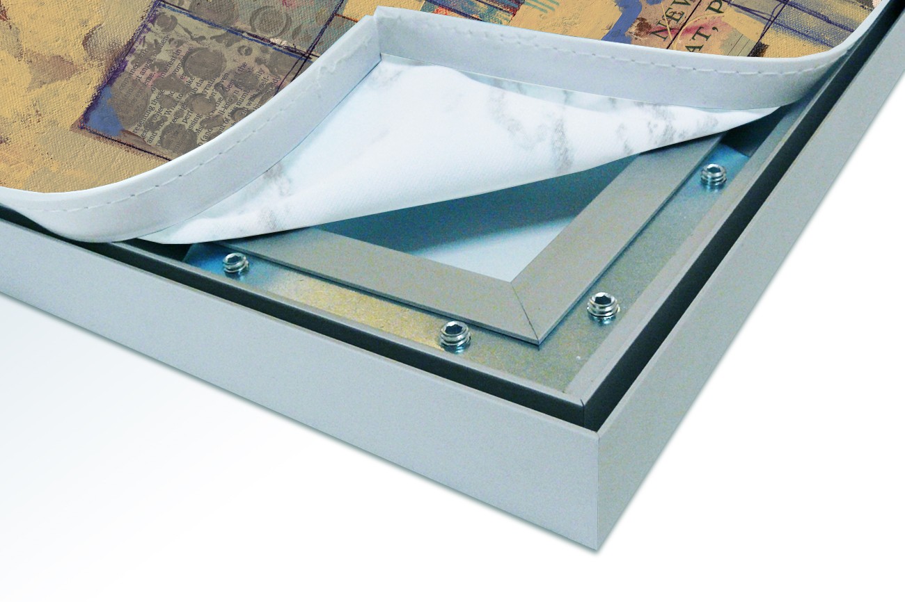 Close up textieldoek in frame los