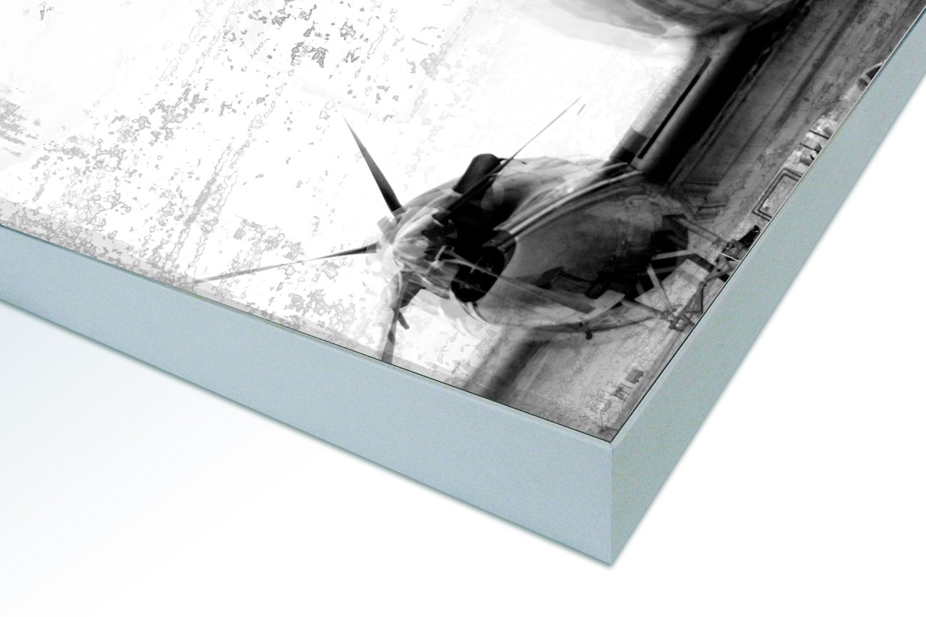 Close up textieldoek in frame gemonteerd