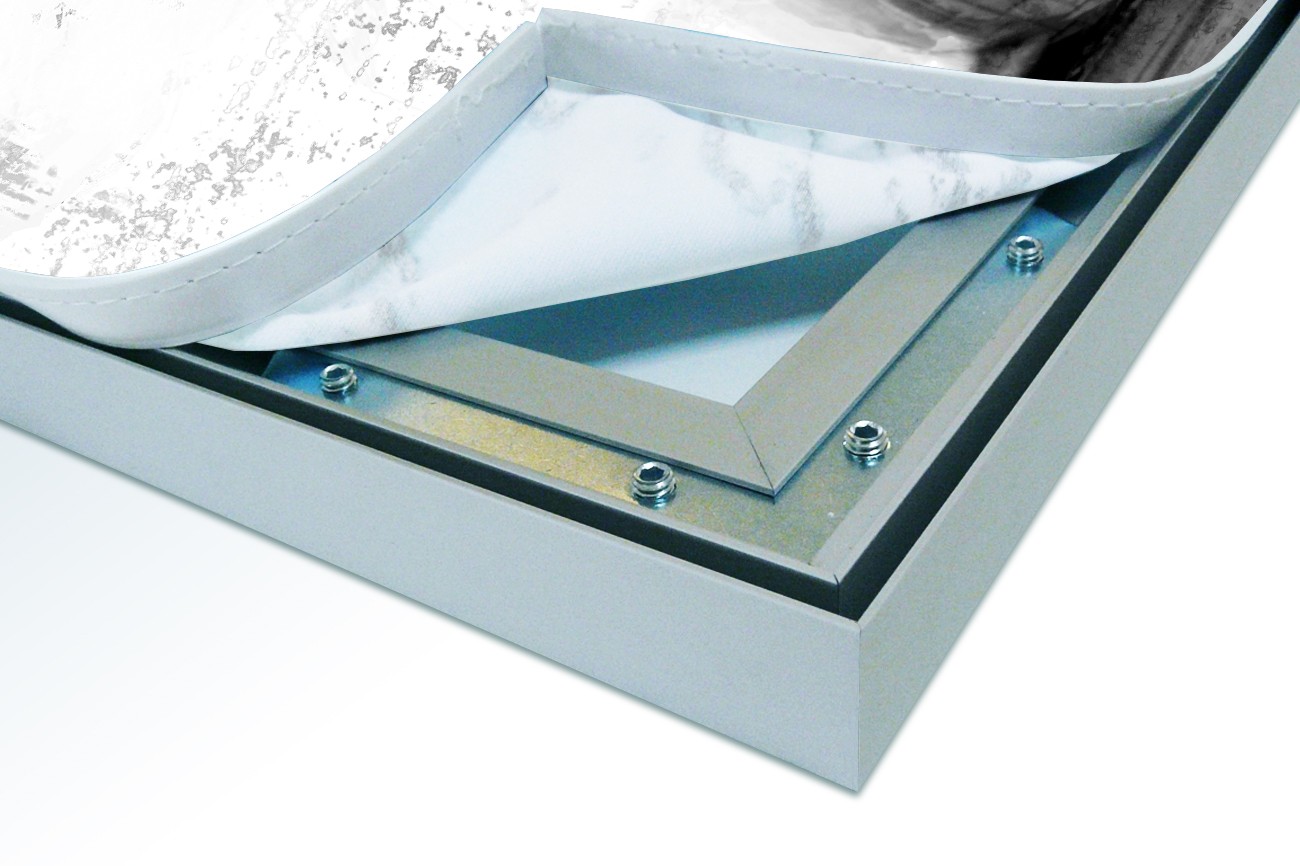 Close up textieldoek in frame los