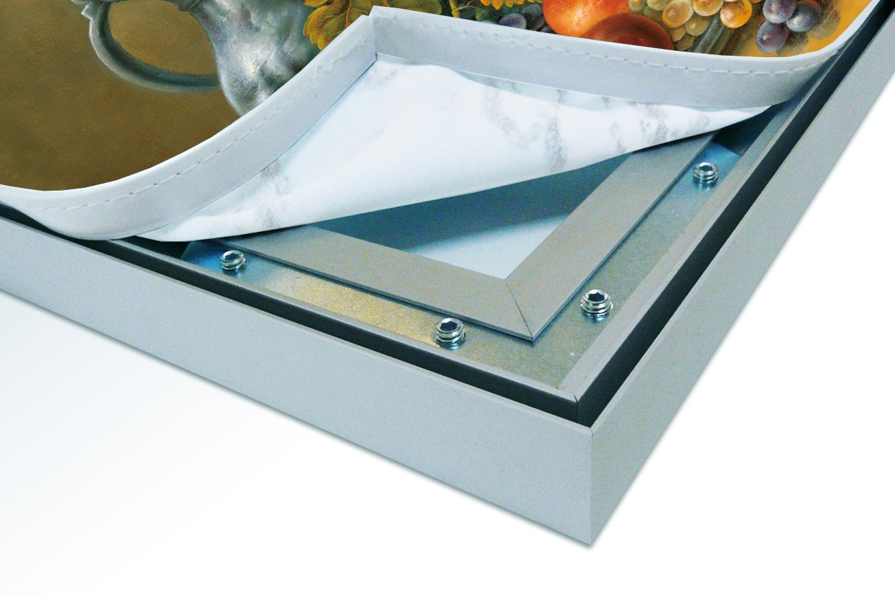 Close up textieldoek in frame los