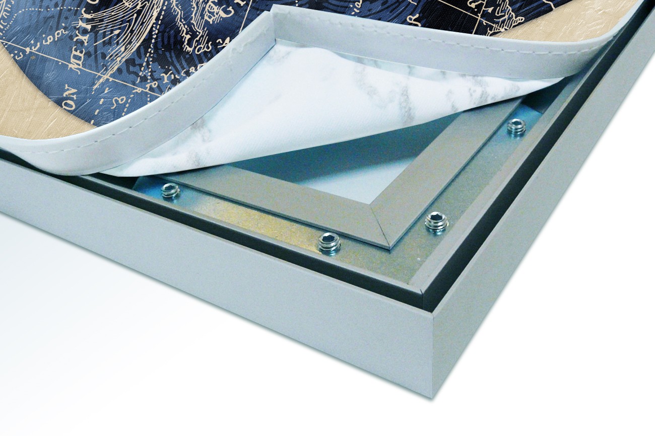 Close up textieldoek in frame los