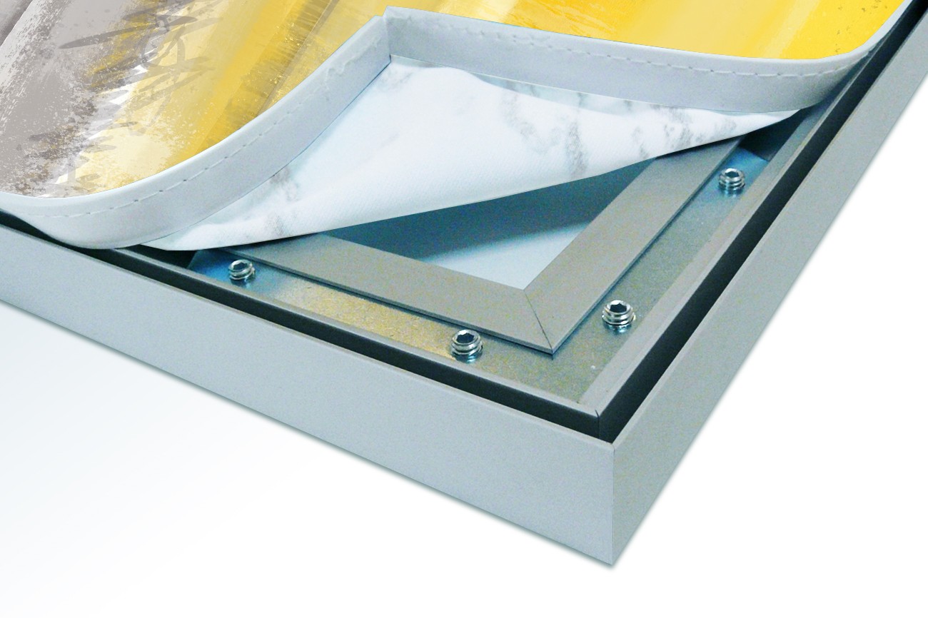 Close up textieldoek in frame los