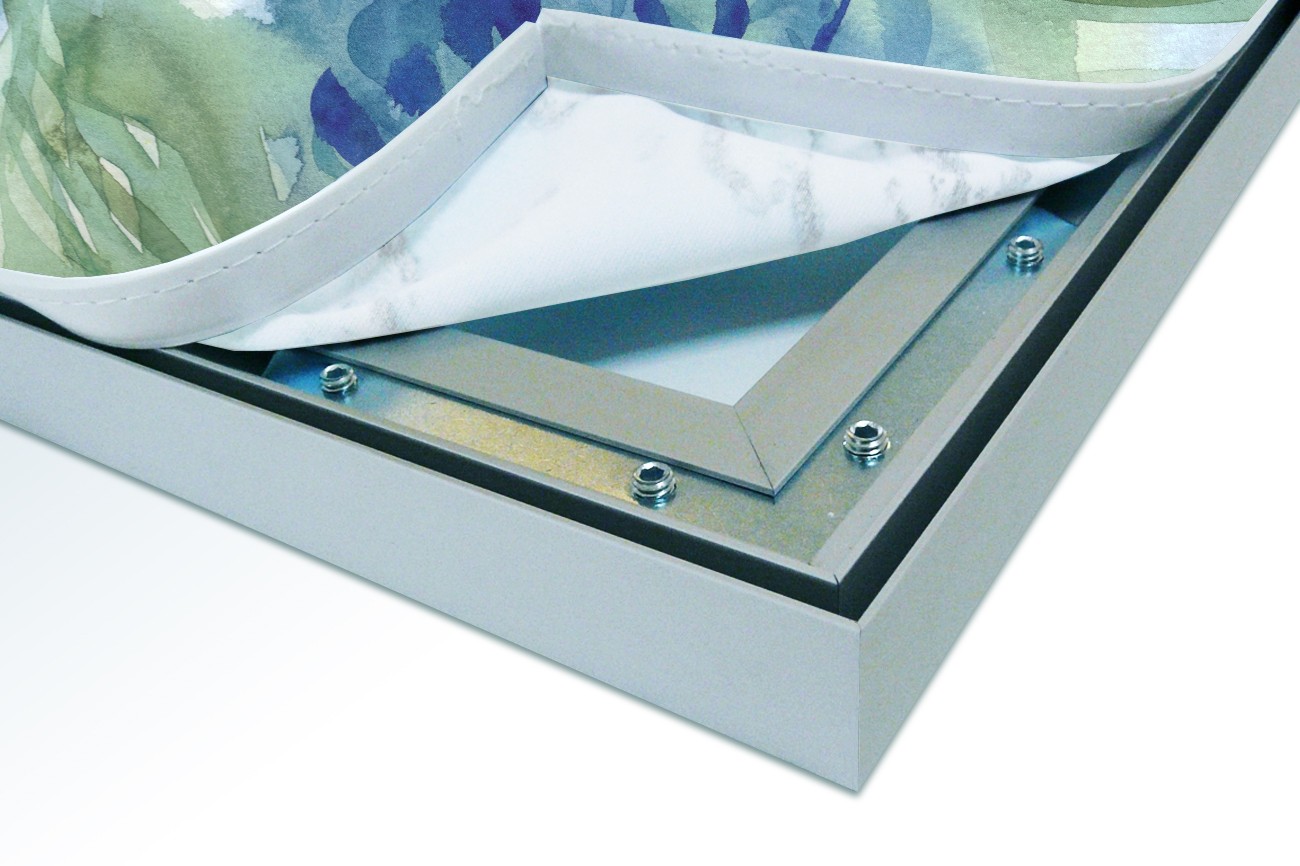 Close up textieldoek in frame los