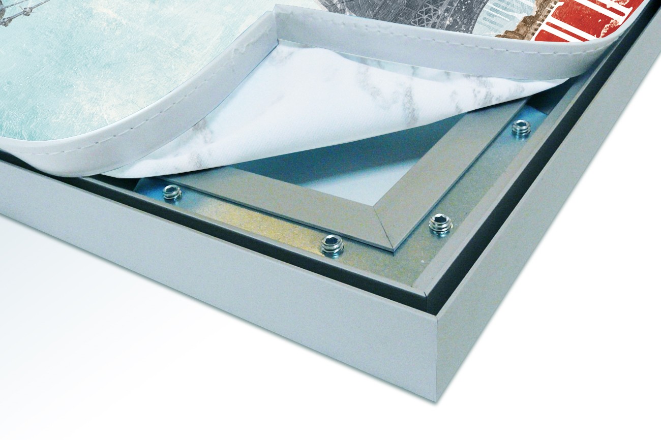 Close up textieldoek in frame los