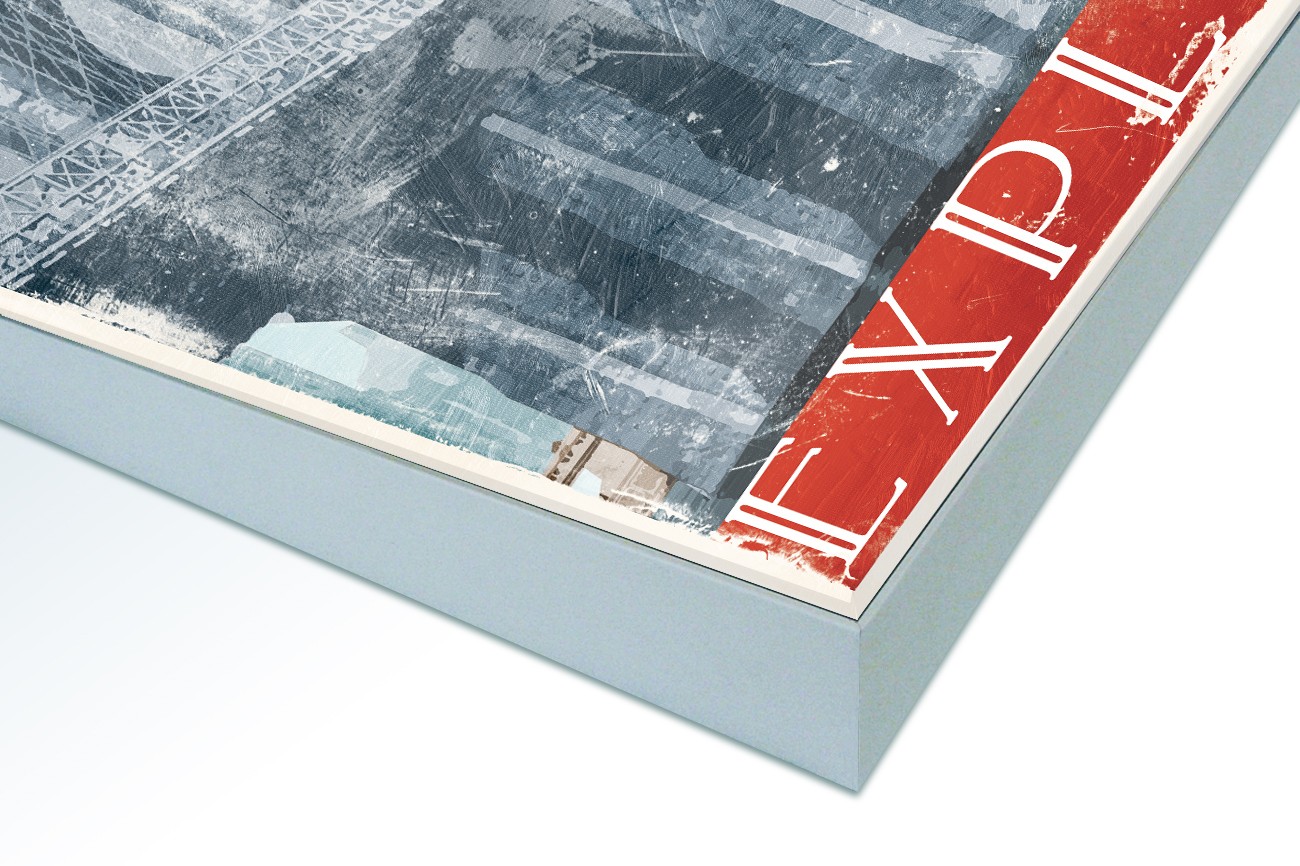 Close up textieldoek in frame gemonteerd