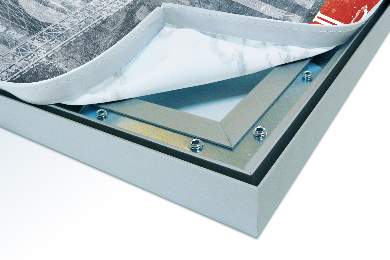 Close up textieldoek in frame los