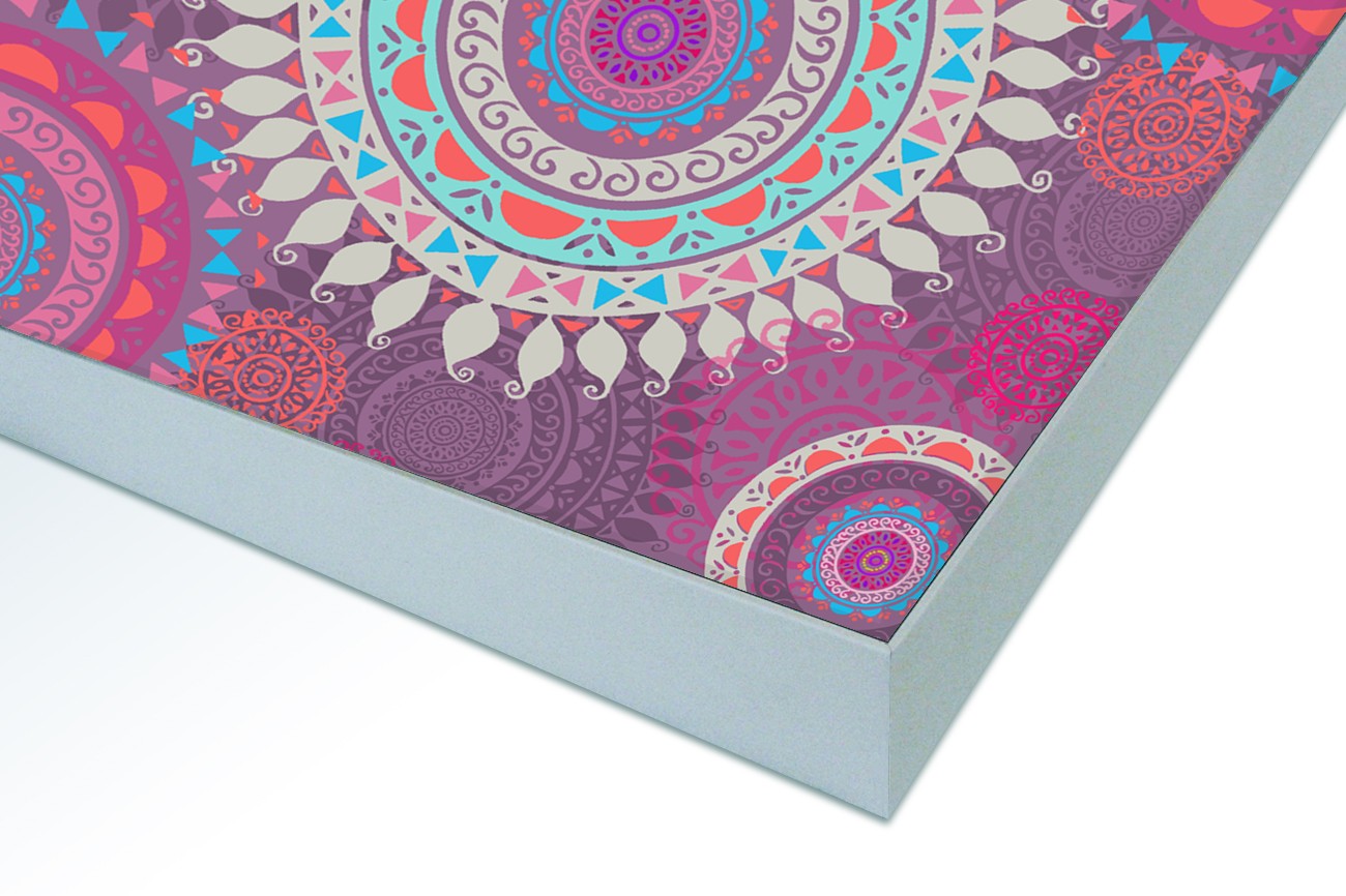 Close up textieldoek in frame gemonteerd