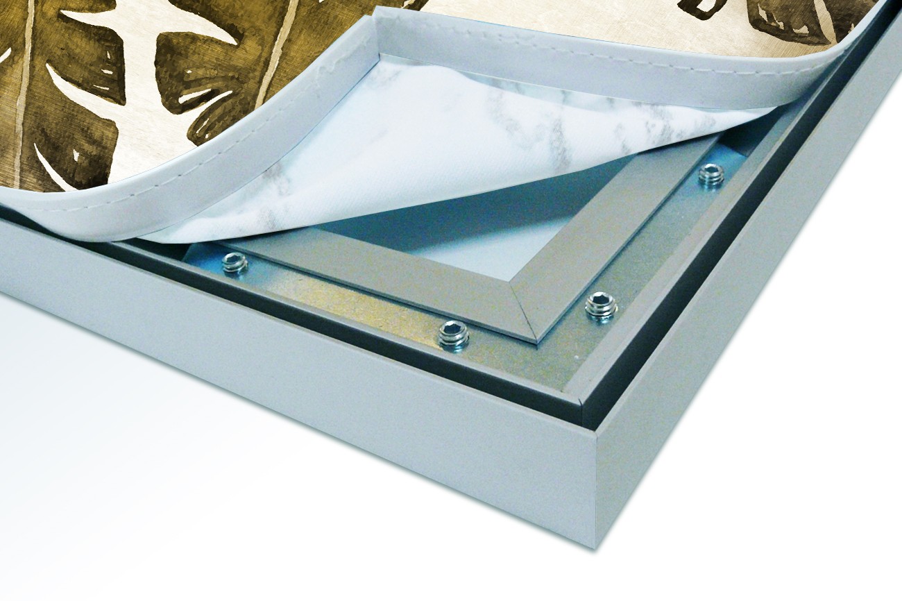 Close up textieldoek in frame los