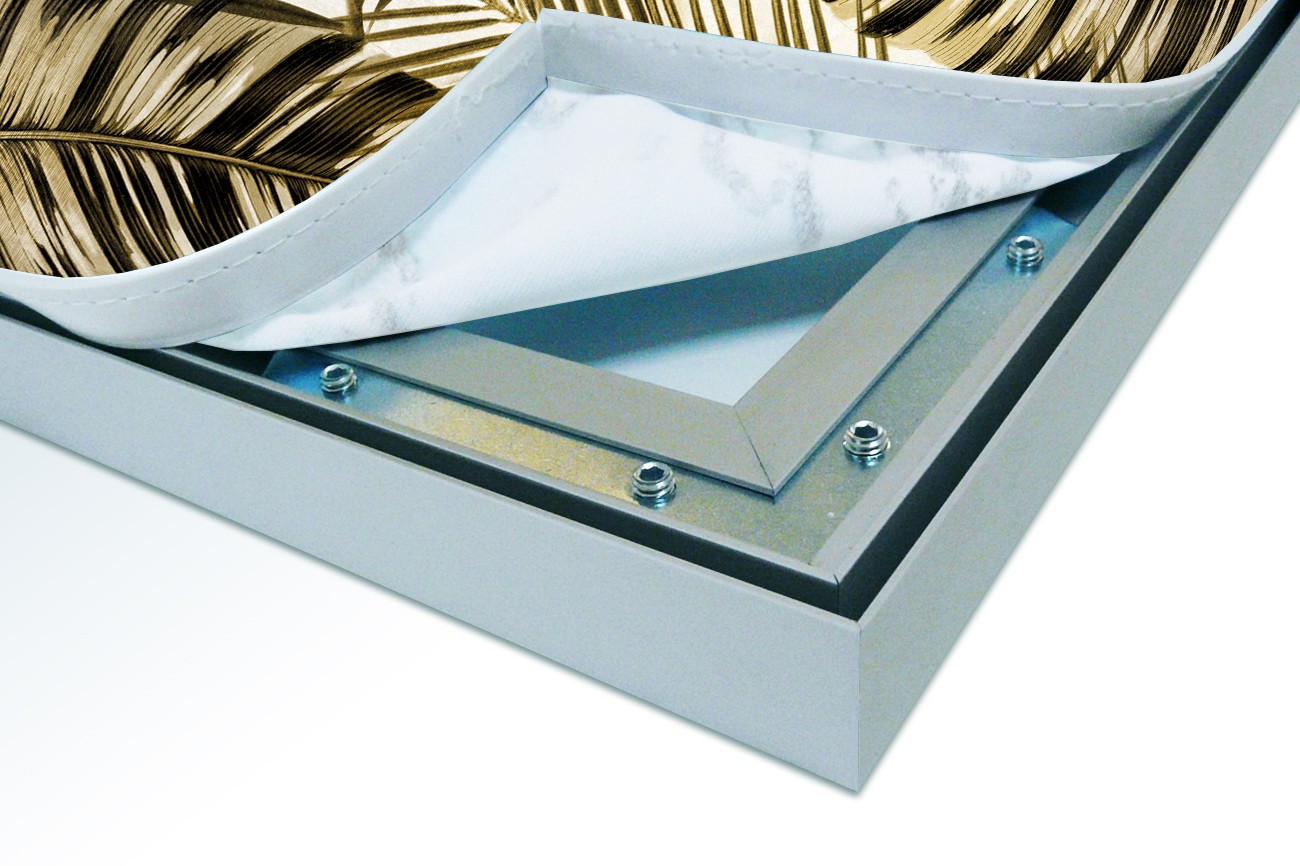 Close up textieldoek in frame los